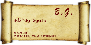 Bódy Gyula névjegykártya