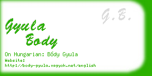 gyula body business card